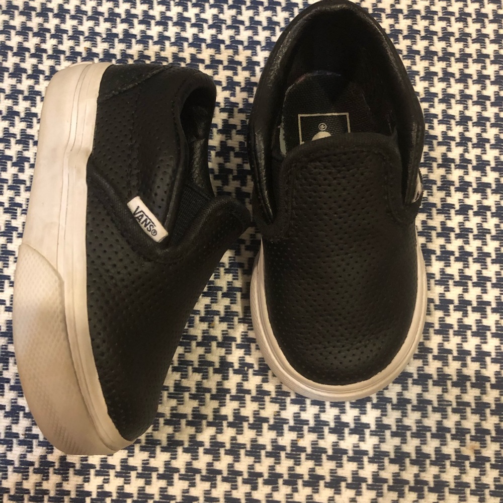 black leather vans